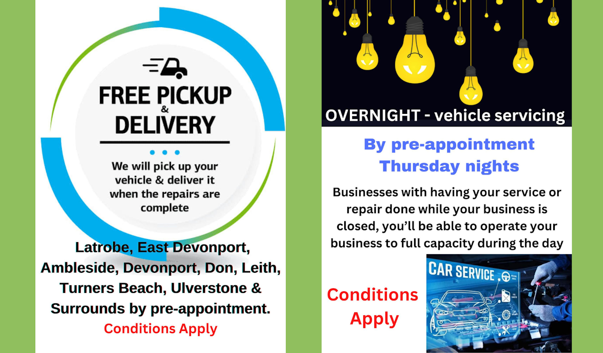 Free pick up and delivery service for cars in Ulverstone and surrounds